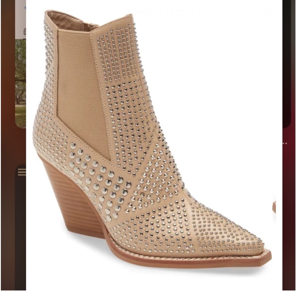 Jeffrey Campbell Tan Studded Ankle Boots